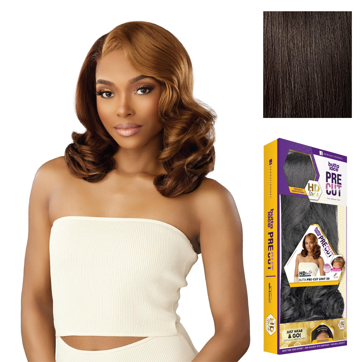 Sensationnel Butta Lace Precut Wig-Unit 20, 2 DARKBROWN