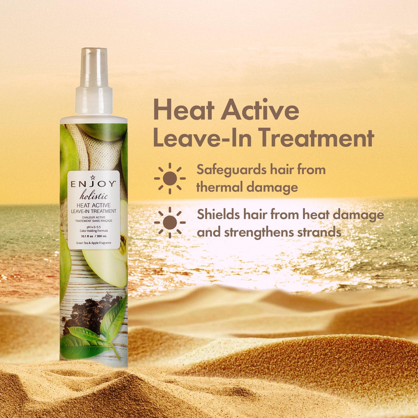 Enjoy Holistic Heat Active Leave-In Treatment - Thermal Protectant & Heat Activated Shine Spray - Professional Blow Dry Primer for Smooth, Soft Hair Beauty & Personal Care Enjoy
