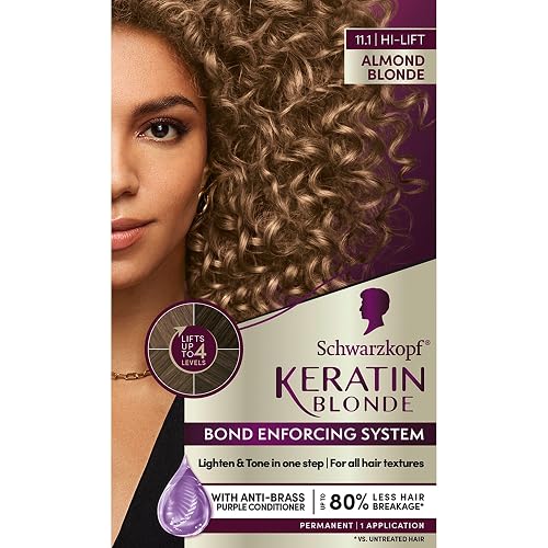 Schwarzkopf Keratin Blonde Hair Dye, 11.1 High Lift Almond Blonde, Professional Quality Permanent Hair Color, Bond Enforcing System, Pre-Color Serum Beauty & Personal Care Schwarzkopf