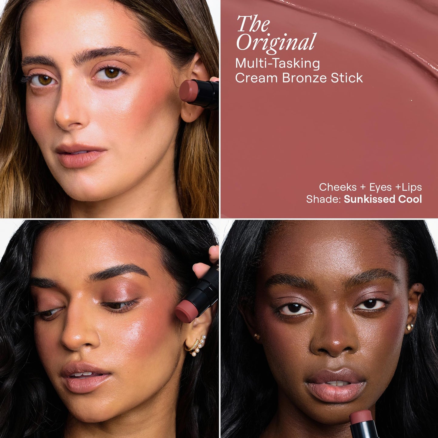 Nudestix Nudies Bronze All Over Matte Bronzing Stick - 3-in-1 Cream Bronzer for Cheeks, Eyes & Lips with Built-In Brush | Natural Contour & Sun-Kissed Beauty & Personal Care Nudestix