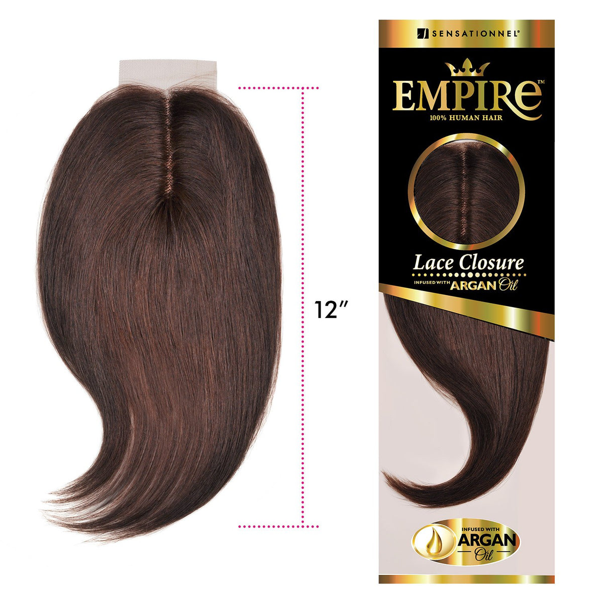 Sensationnel Empire Humanhair Lace Closure-Yaki 12 Inch,613 BLONDE