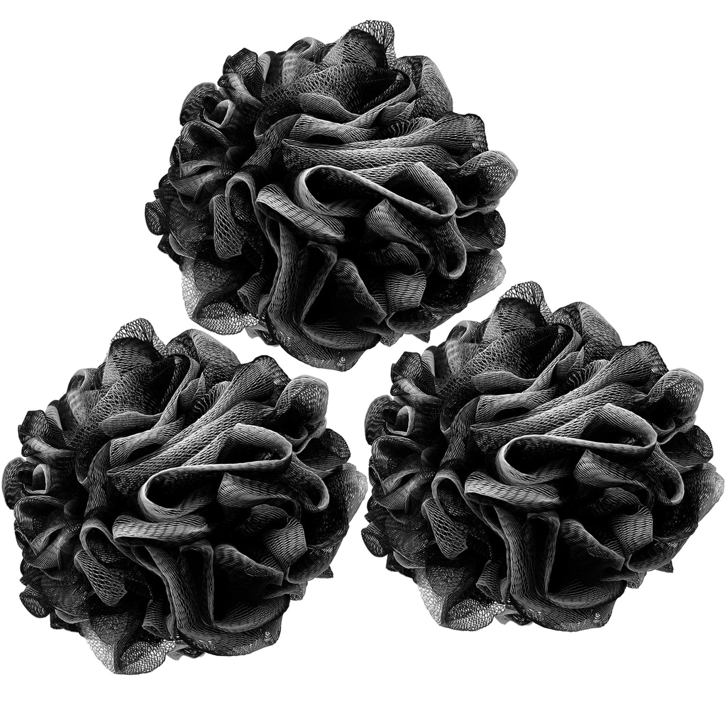 Loofah Charcoal Bath Shower Sponge Body Scrubber,75g XL Exfoliate Mesh Pouf Shower Bouquet,3 Pack Black Large Bath Sponge for Women and Men Beauty & Personal Care Scartink
