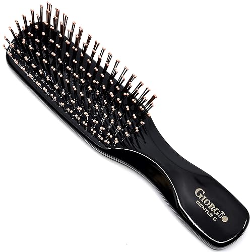 Giorgio Gentle Mini Hair Brush for Men - Dual Length Bristles for Fine and Thick Hair, Scalp Massager, Detangler, and Travel Brush Beauty & Personal Care GIORGIO