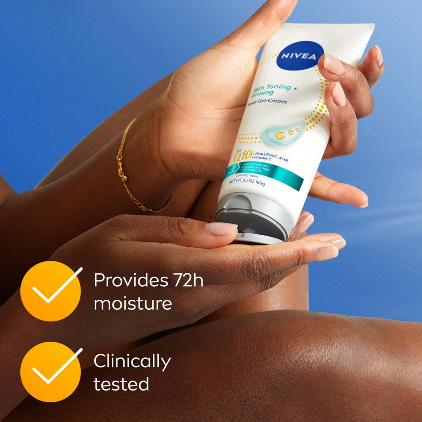 NIVEA Skin Firming & Toning Body Gel Cream with Q10, Hyaluronic Acid and Vitamin C, Clinically Tested Skin Firming & Toning Cream, 72-Hour Moisture Beauty & Personal Care NIVEA