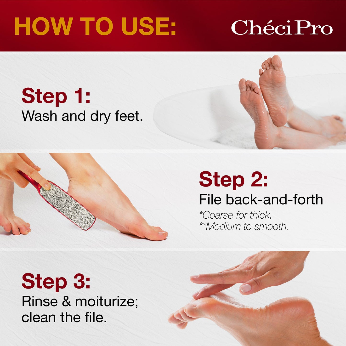 Checi Pro Nickel Foot File - Dual-Sided Foot Callus Remover for Dead Skin Feet Scrubber, Pedicure Tool Beauty & Personal Care Checi