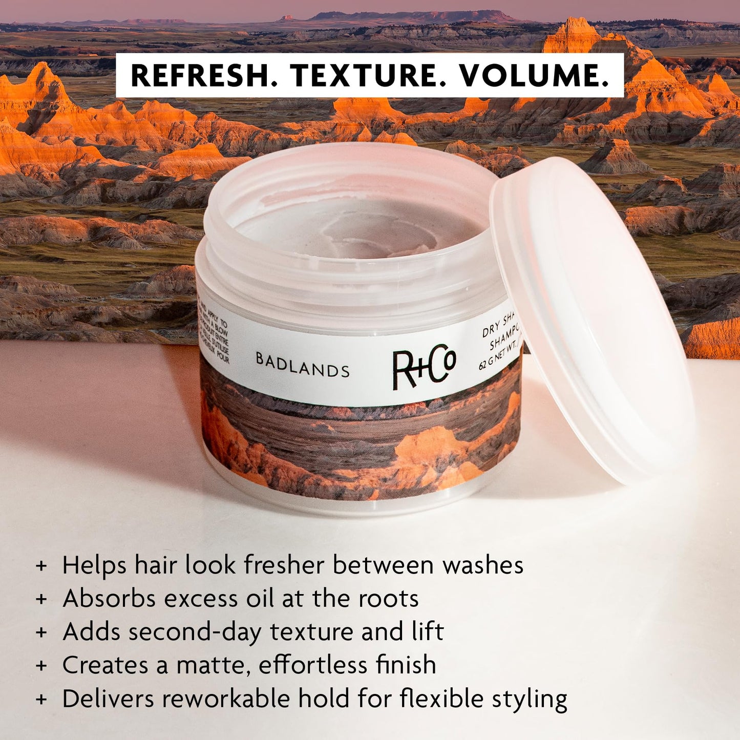 R+Co BADLANDS Styling Paste, 2.2 oz/62 g, Relative Paradise Scent