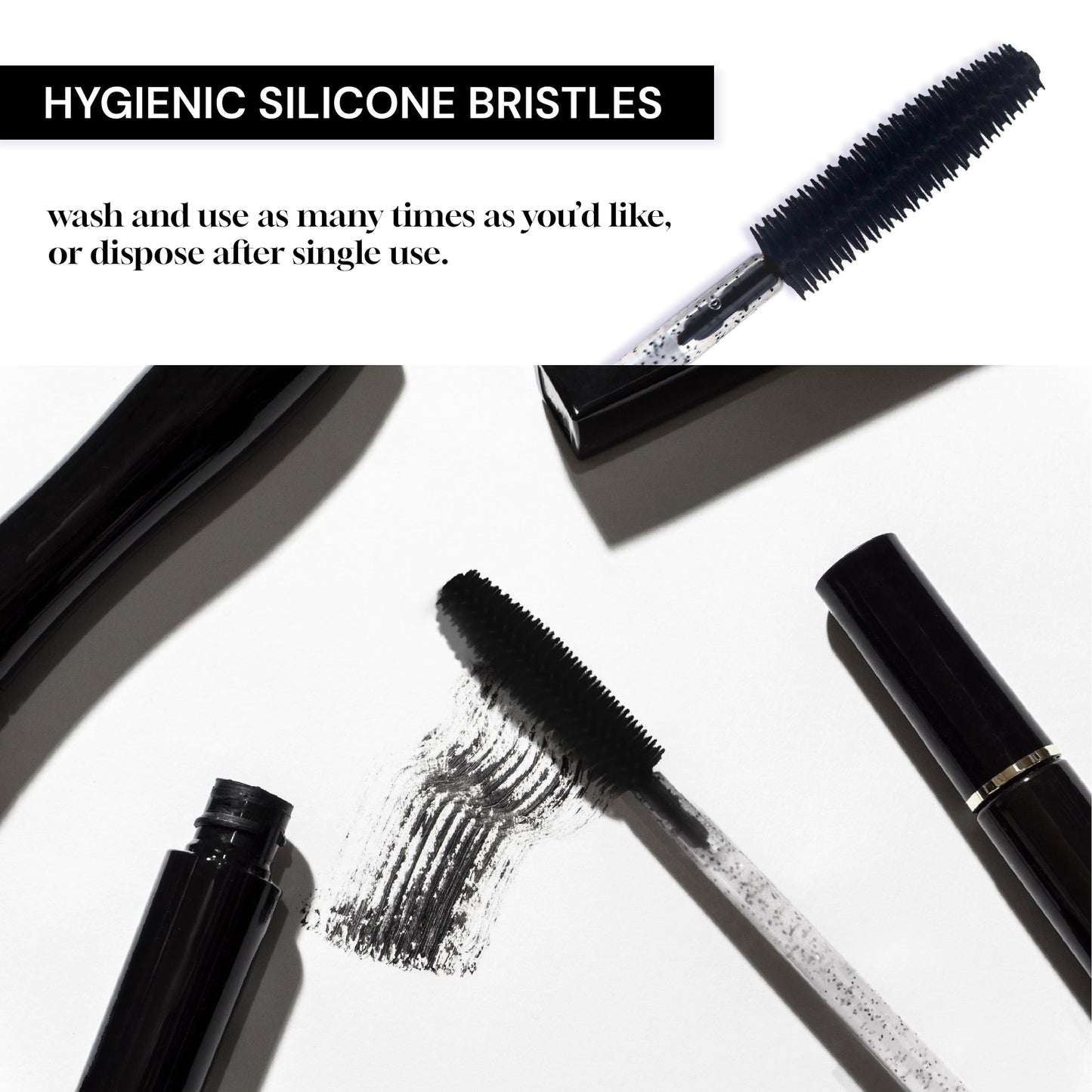 Apothie 50 Pieces Silicone Disposable Mascara Eyelash Wands - Eyebrow & Lash Extension Spoolie Brushes, Comb Separator, Microblading Tool, Applicator Beauty & Personal Care Apothie
