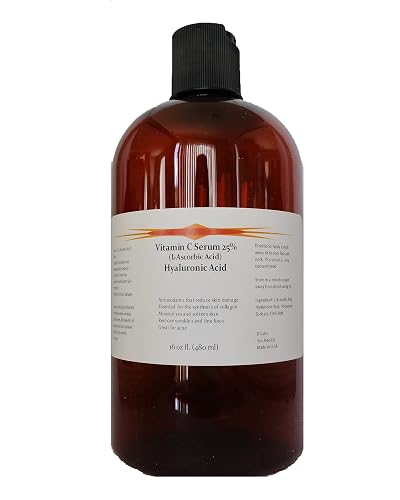 Vitamin C Skin Serum 25% (L-ascorbic Acid) with Pure Hyaluronic Acid Anti Aging Serum (32oz) Beauty & Personal Care JJ Labs Skin Solutions