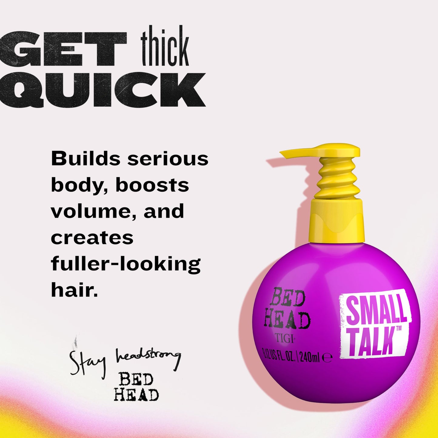 Bead Head by TIGI Small Talk MINI 3-in-1 Hair Thickening Cream - Use for Voluminous Hair - For Fine, Thin & Flat Hair - Use on Damp Hair - Premium Beauty & Personal Care Bed Head