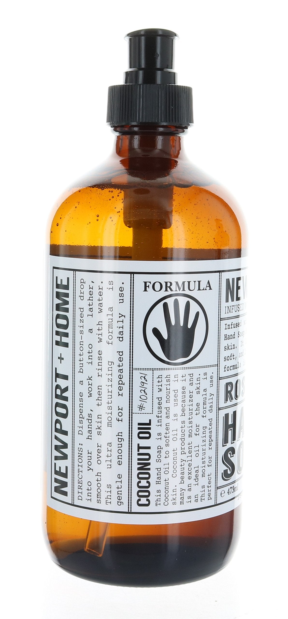 2 Bottles, Newport + Home Hand Soap, Rosemary Mint 16 oz, Infused w/Coconut Oil & Essential Oil by Home and Body Co Beauty & Personal Care FineVine