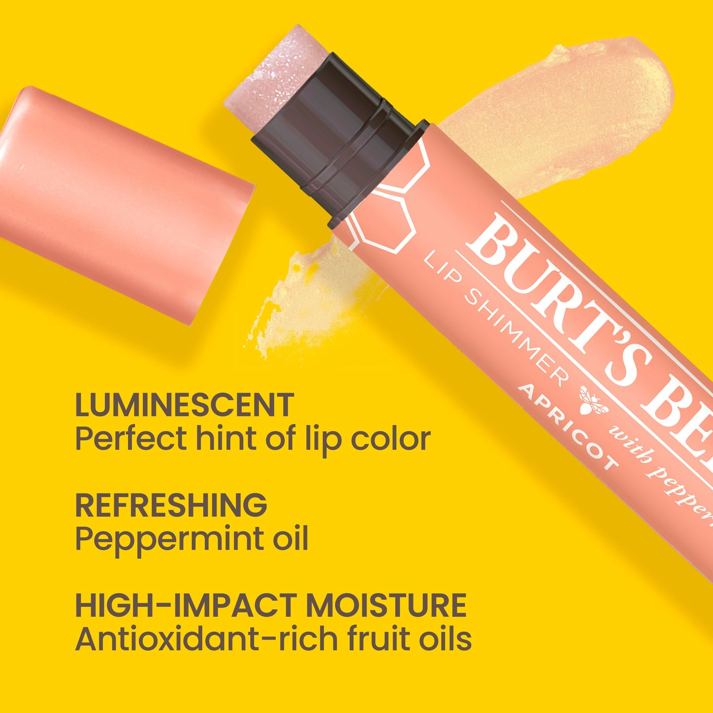 Burt's Bees Lip Balm, Moisturizing Lip Shimmer for Women, for All Day Hydration, with Vitamin E & Coconut Oil, 100% Natural, Apricot, 0.09 Ounce Beauty and Personal Care Burt's Bees