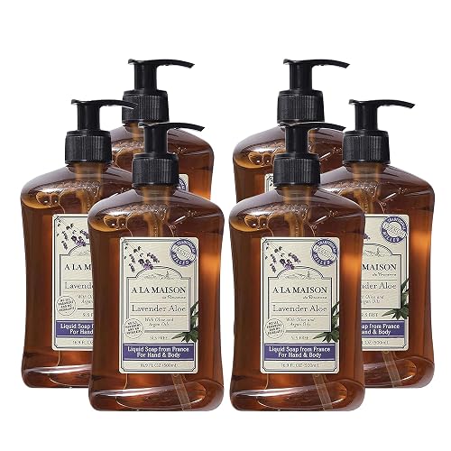 A LA MAISON Lavender Aloe Natural Hand Wash Made with Essential Oils - Biodegradable, Plant-Based, Vegan, Cruelty-Free 16.90 Fl Oz (Pack of 6) Beauty & Personal Care A LA MAISON