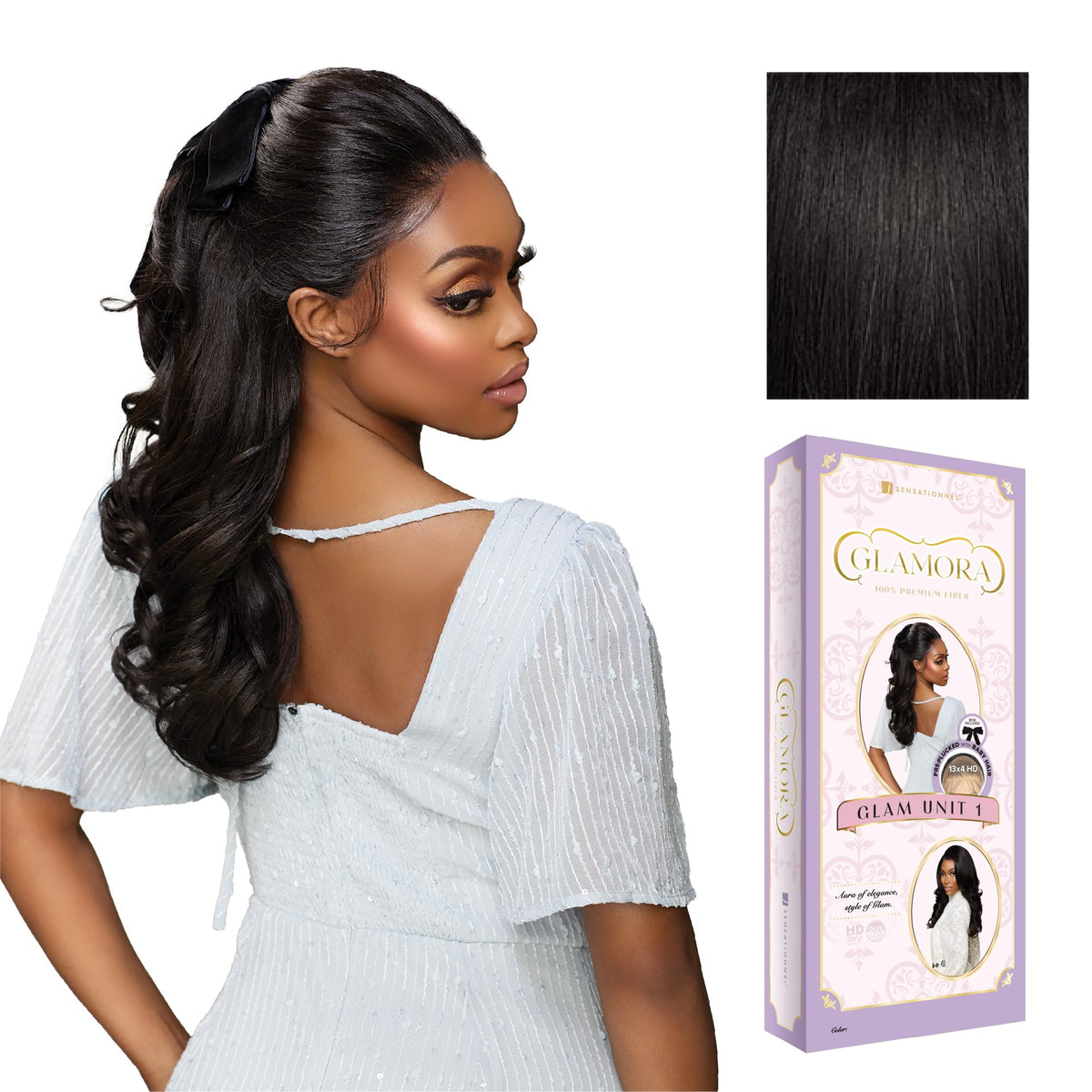 Sensationnel Glamora Lace Front Wig-Glam Unit 1, 1B OFFBLACK