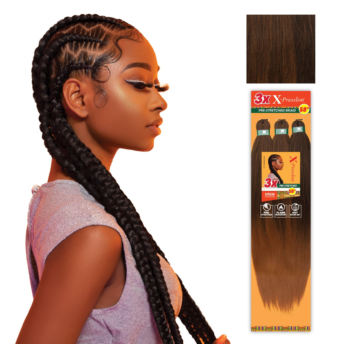 Sensationnel X-Pression Prestretched Braids-3X 58in,5pk SM1B/30