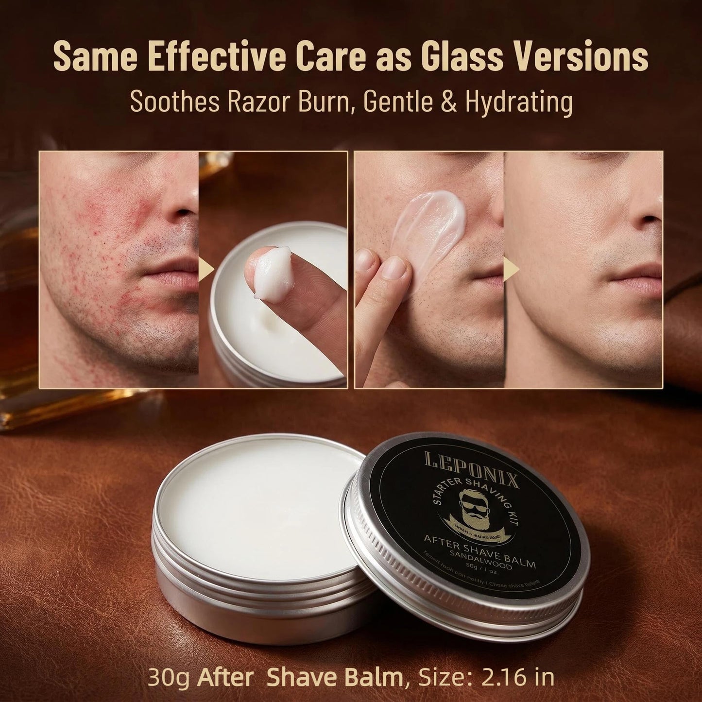 LEPONIX Men's Shaving Kit 4 Piece with Shaving Brush and Bowl Sandalwood Beauty and Personal Care LEPONIX
