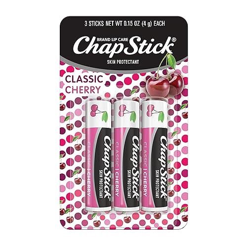 ChapStick Classic Skin Protectant Flavored Lip Balm Tube, Cherry Flavor, 0.15 Ounce (Pack of 3) Beauty & Personal Care ChapStick