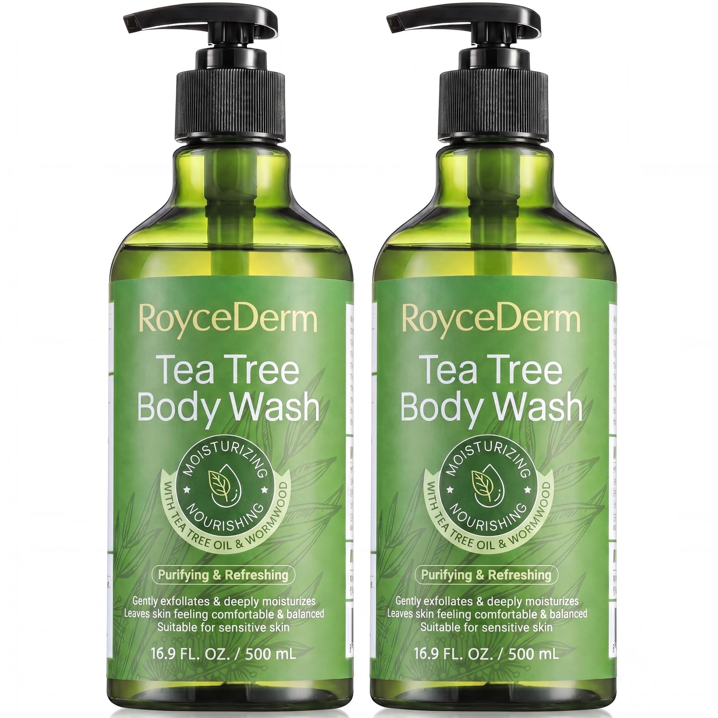 Roycederm Tea Tree Body Wash & Soap, Purifying and Refreshing Body Cleanser with Tea Tree Oil & Wormwood, Moisturizing Body Wash Helps Soothe Skin Beauty & Personal Care Roycederm