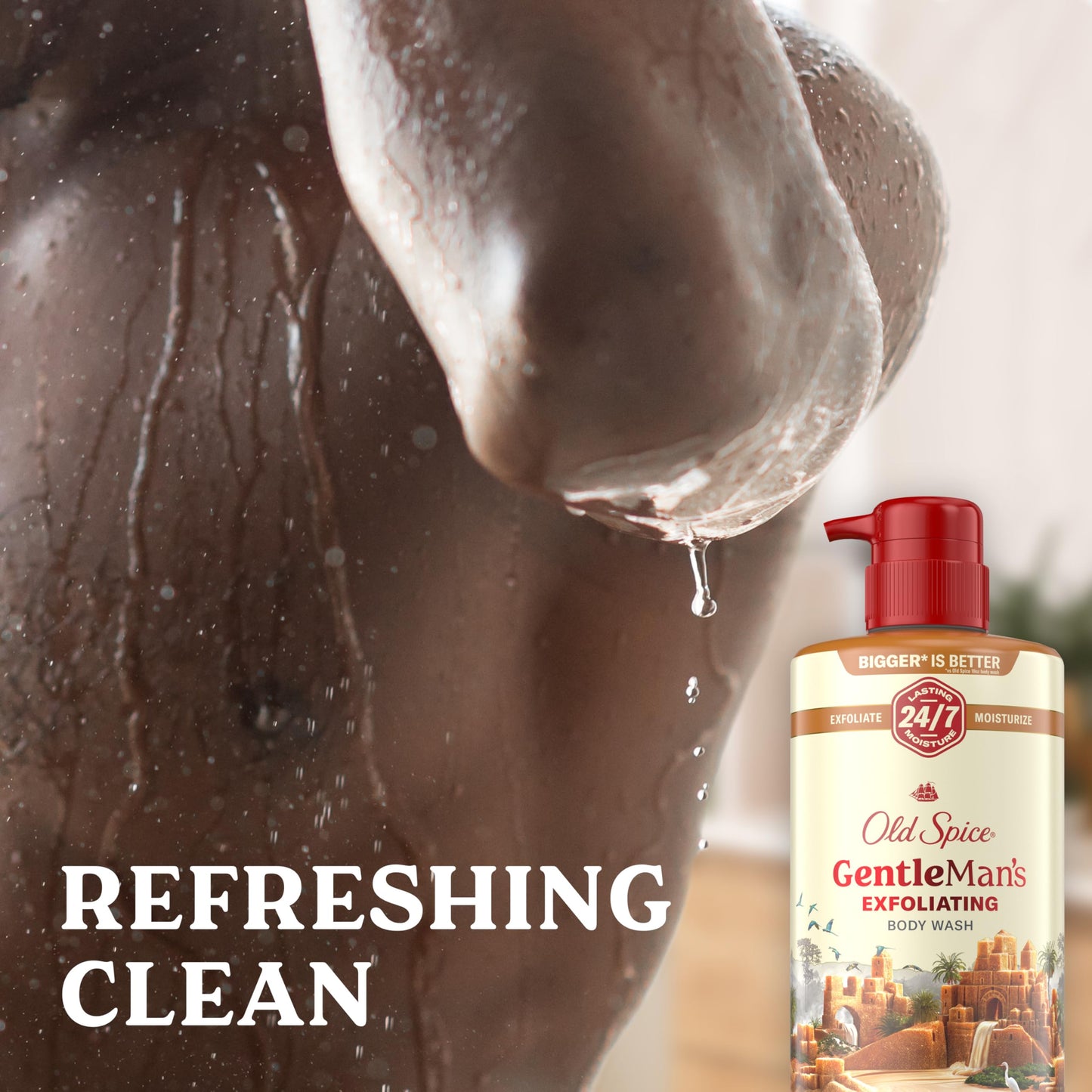 Old Spice GentleMan's Exfoliating & Moisturizing Body Wash for Men, 24/7 Shower Fresh with Long Lasting Scent, Renewing Vitamin B3 Blend, Brown Sugar Beauty & Personal Care Old Spice