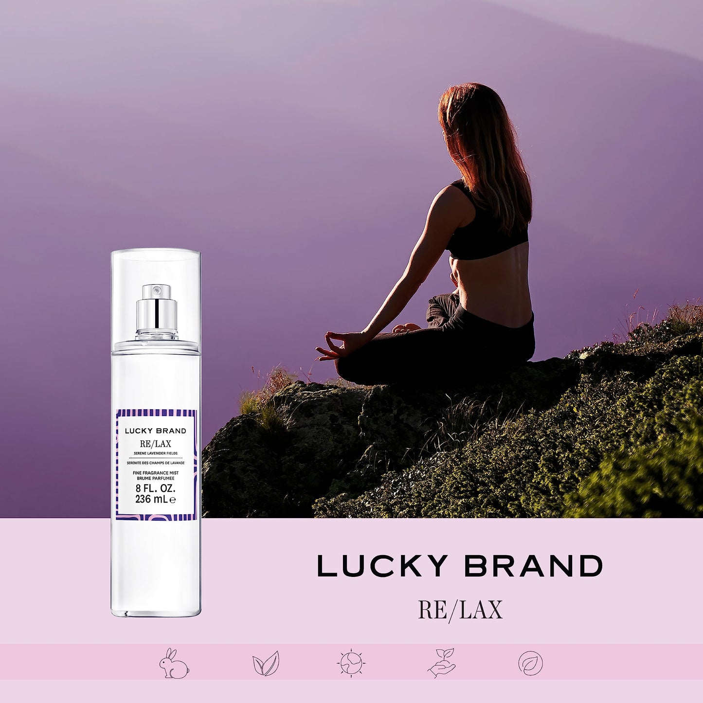 LUCKY Brand Re/Lax The New Sustainably-Inspired & Tranquil Unisex Fine Fragrance Mist For Women & Men, 8.0 Fl Oz (Pack of 1) Beauty & Personal Care Lucky Brand