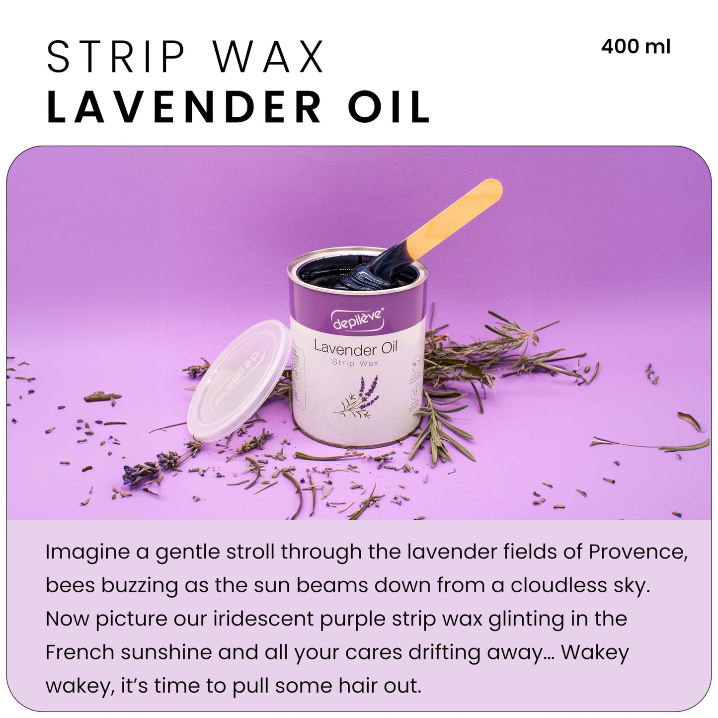 Depileve Strip Wax for Hair Removal - Lavender Rosin Wax for Sensitive Skin - Full-Body - Ideal for Delicate Areas - Moisturizing Strip - for Salon Beauty and Personal Care Depileve
