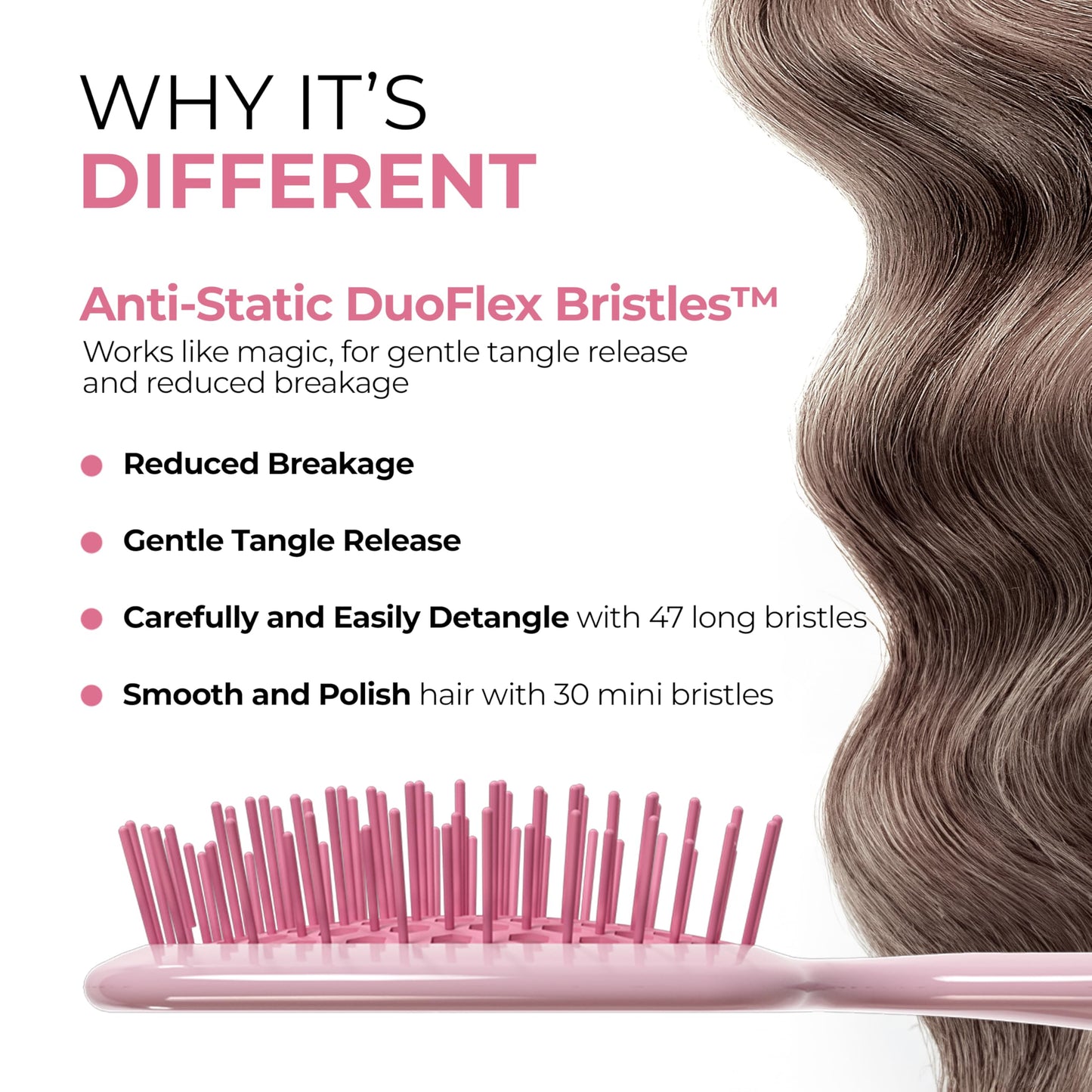 FHI Heat UNbrush Mini Detangler Brush for Pain-Free Brushing on All Wet or Dry Hair Types - Durable Duoflex Anti-Static Bristles, Lightweight Handle Beauty and Personal Care FHI Heat