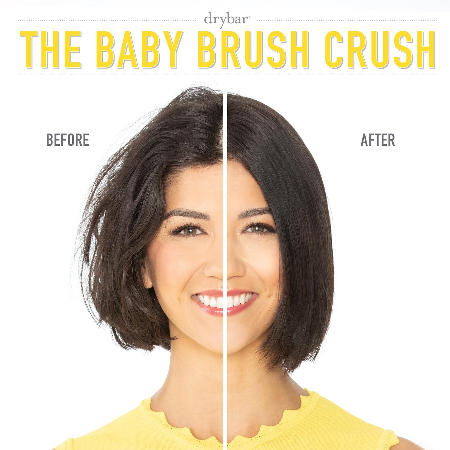 Drybar The Baby Brush Crush Mini Heated Straightening Brush, Corded Electric, Yellow Beauty & Personal Care Drybar