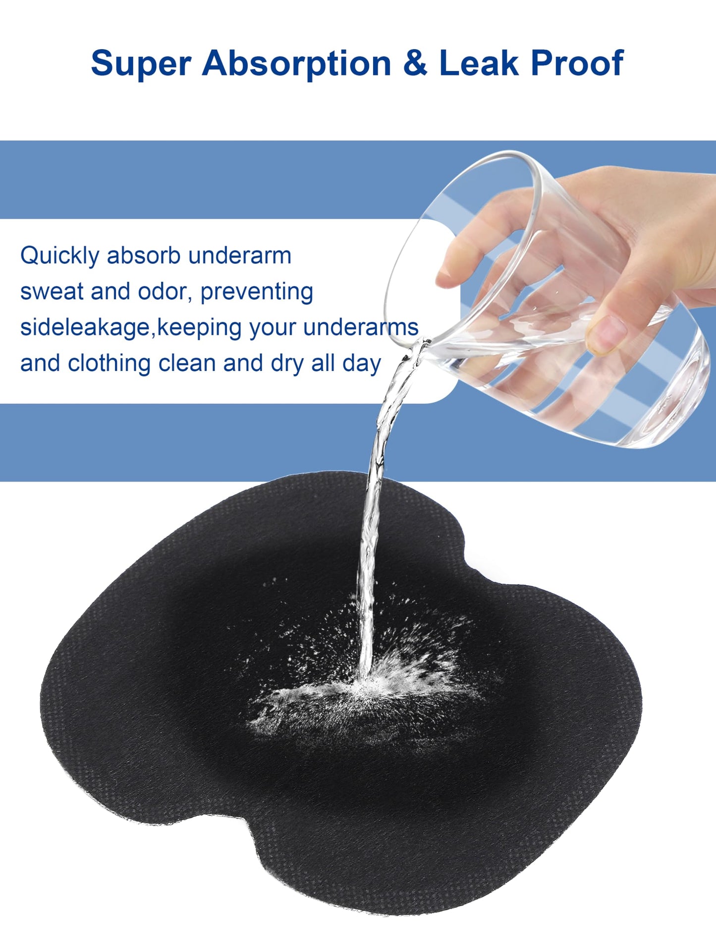 Armpit Protector, Armpit Sweat Pad, Underarm Sweat Pad, 60pcs Non Woven Fabric Dress Clothing Underarm Black, Especially Suitable for Beauty and Personal Care Yosoo Health Gear