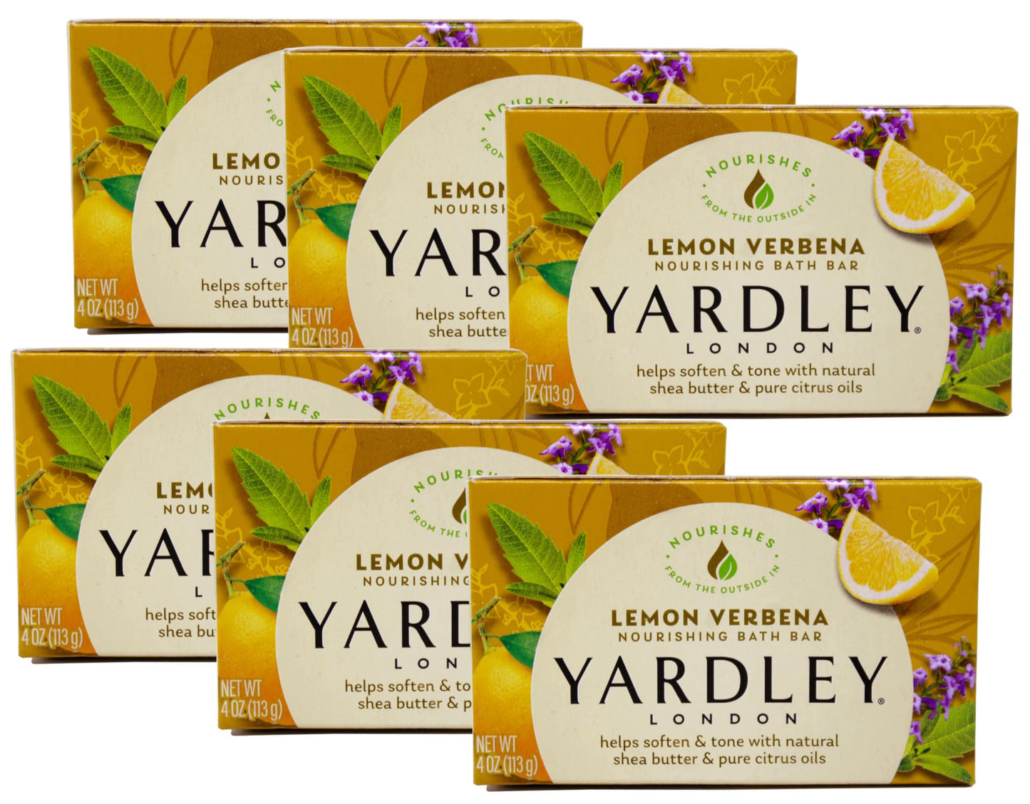Yardley London Moisturizing Bar Lemon Verbena With Shea Butter 4.0 oz (Pack of 6) Beauty & Personal Care Yardley