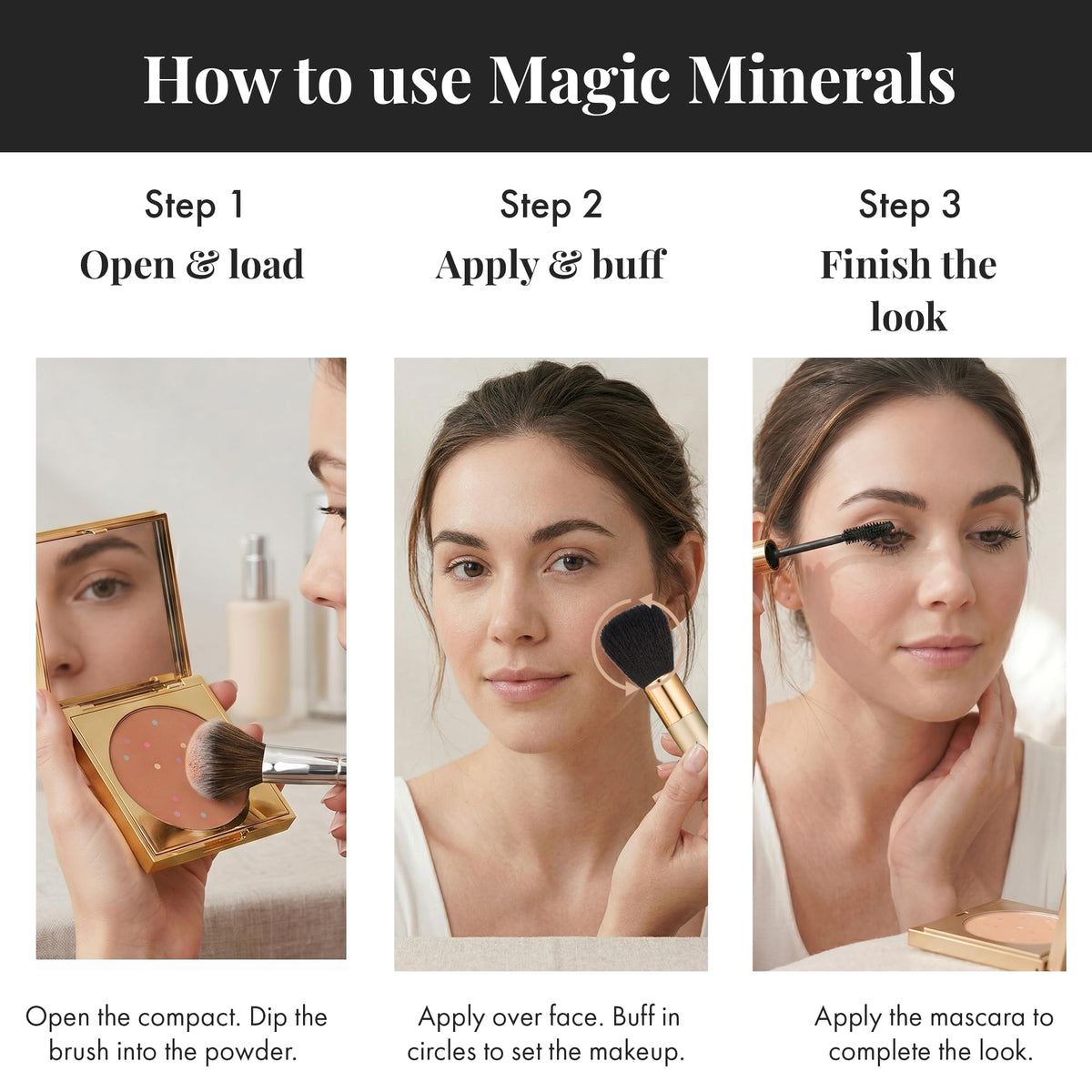 Magic Minerals Powder Foundation 4pc Set by Jerome Alexander - Medium