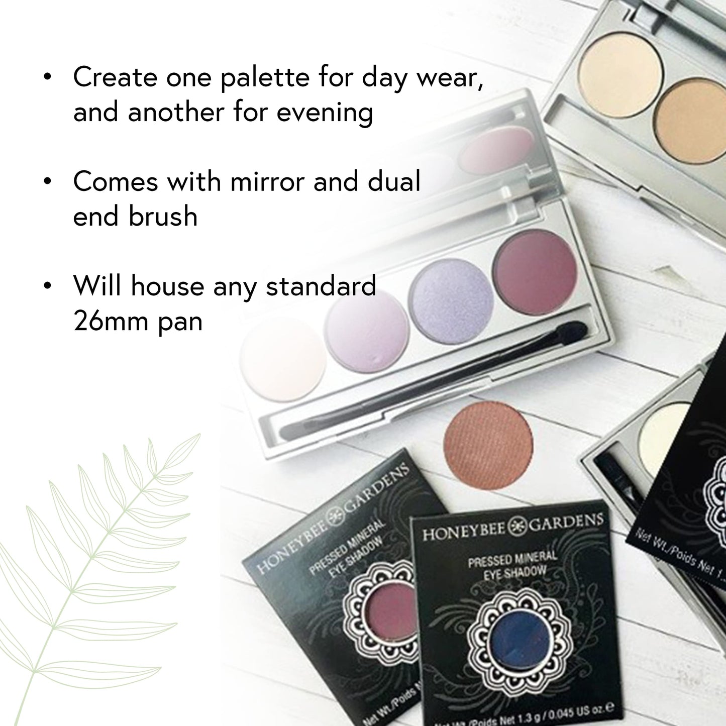 Honeybee Gardens Refillable Pressed Eye Shadow Quad Compact, Holds Up To Four Eye Shadow Colors, Fits 26mm or Smaller Pan, Customizable Travel Eye Beauty & Personal Care Honeybee Gardens