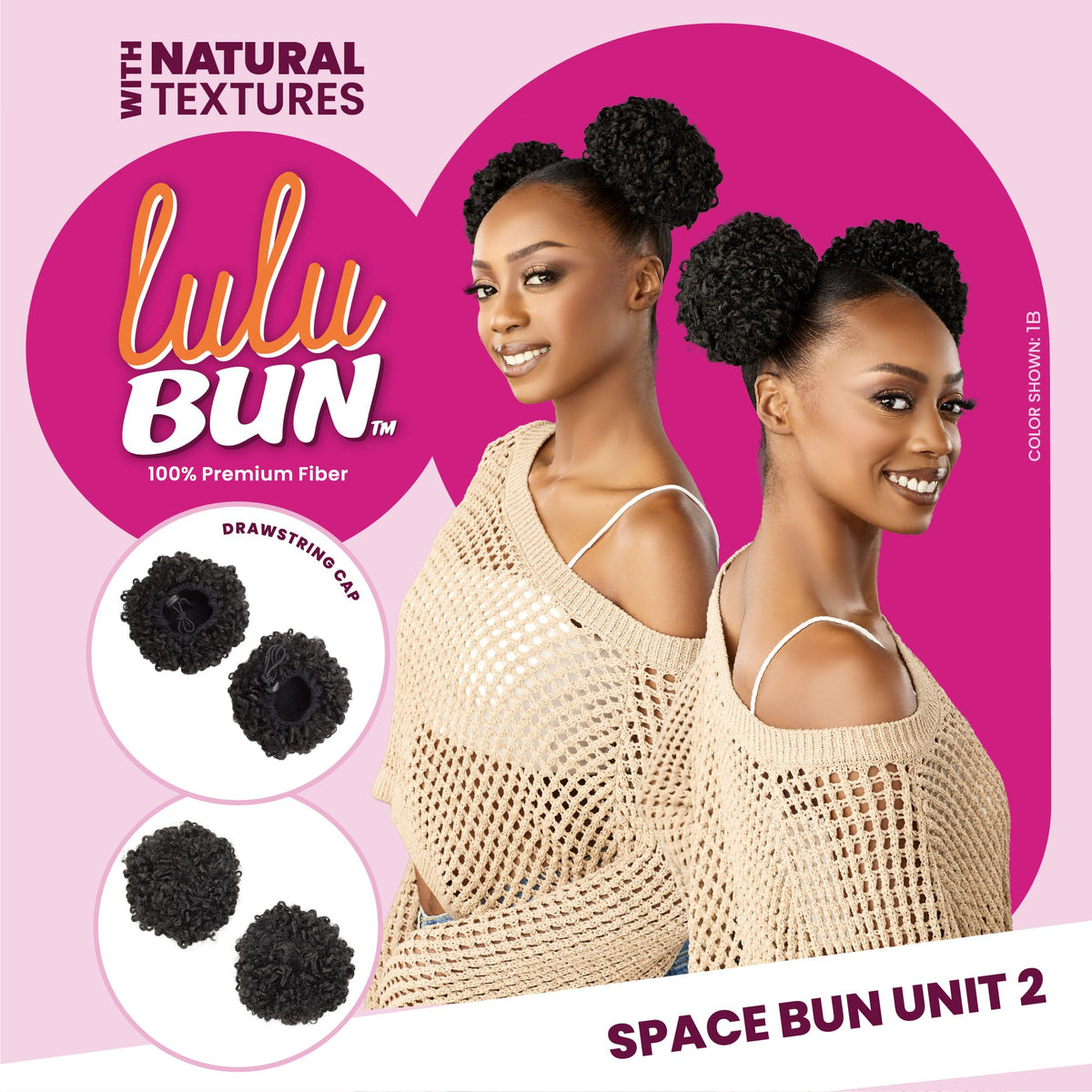 Sensationnel Lulu Bun Hairextensions-Space Buns Unit 2,1B OFFBLACK