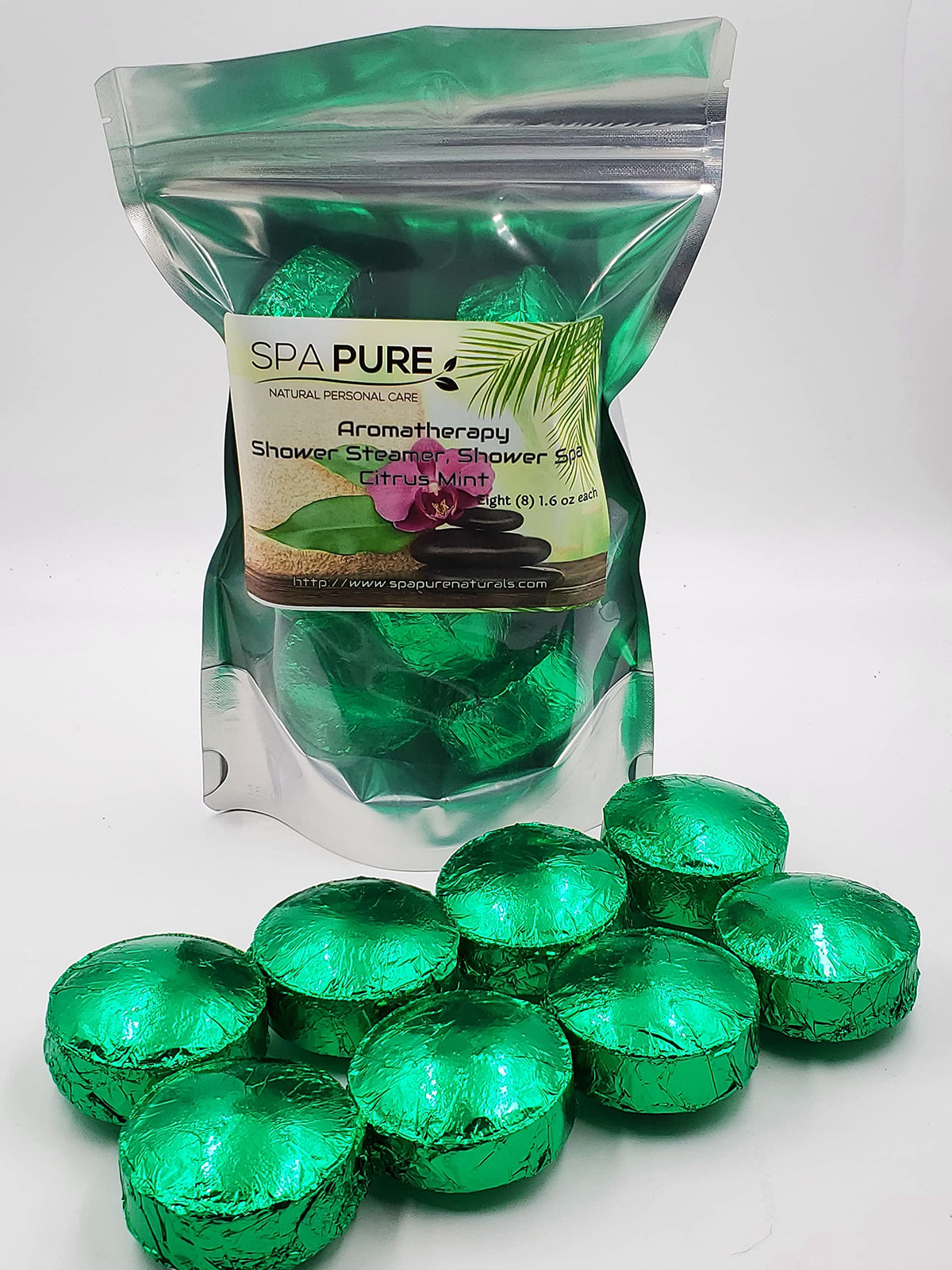 Citrus Mint Aromatherapy Shower Bombs/Steamers: 100% Natural/Organic Essential Oils - Transform Your Shower (8 Count) Pack of 1 Beauty & Personal Care Spa Girl/Spa Pure
