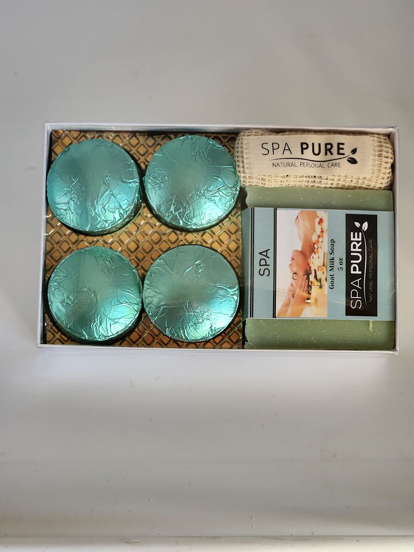 Spa Pure Aromatherapy Gift Set - Spa Bath Melts and Artisan Soap - Made in USA with Plant Based Ingredients - Cotton Soap Bag Beauty and Personal Care Spa Pure