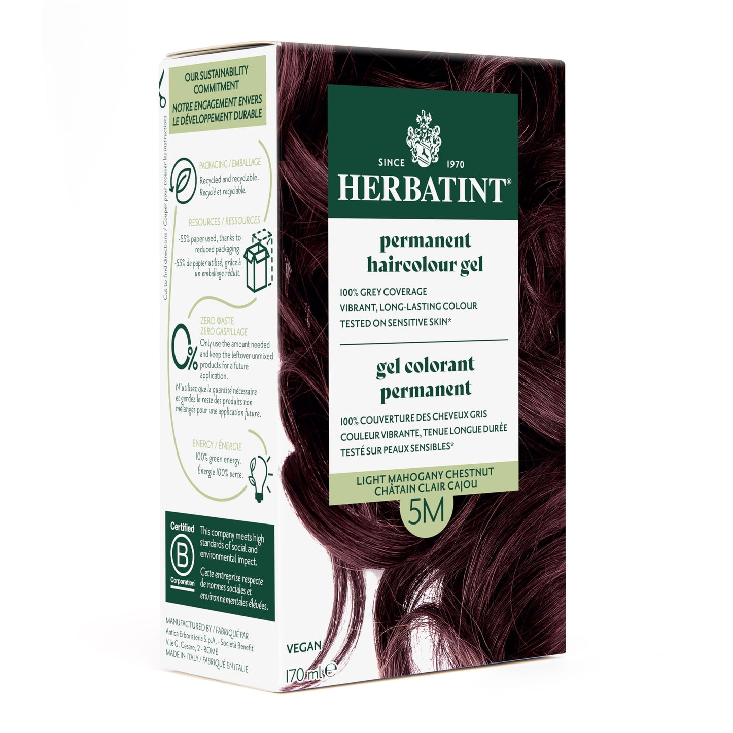 Herbatint 5M Light Mahogany Chestnut Permanent Hair Colour, 4 OZ Beauty & Personal Care Herbatint