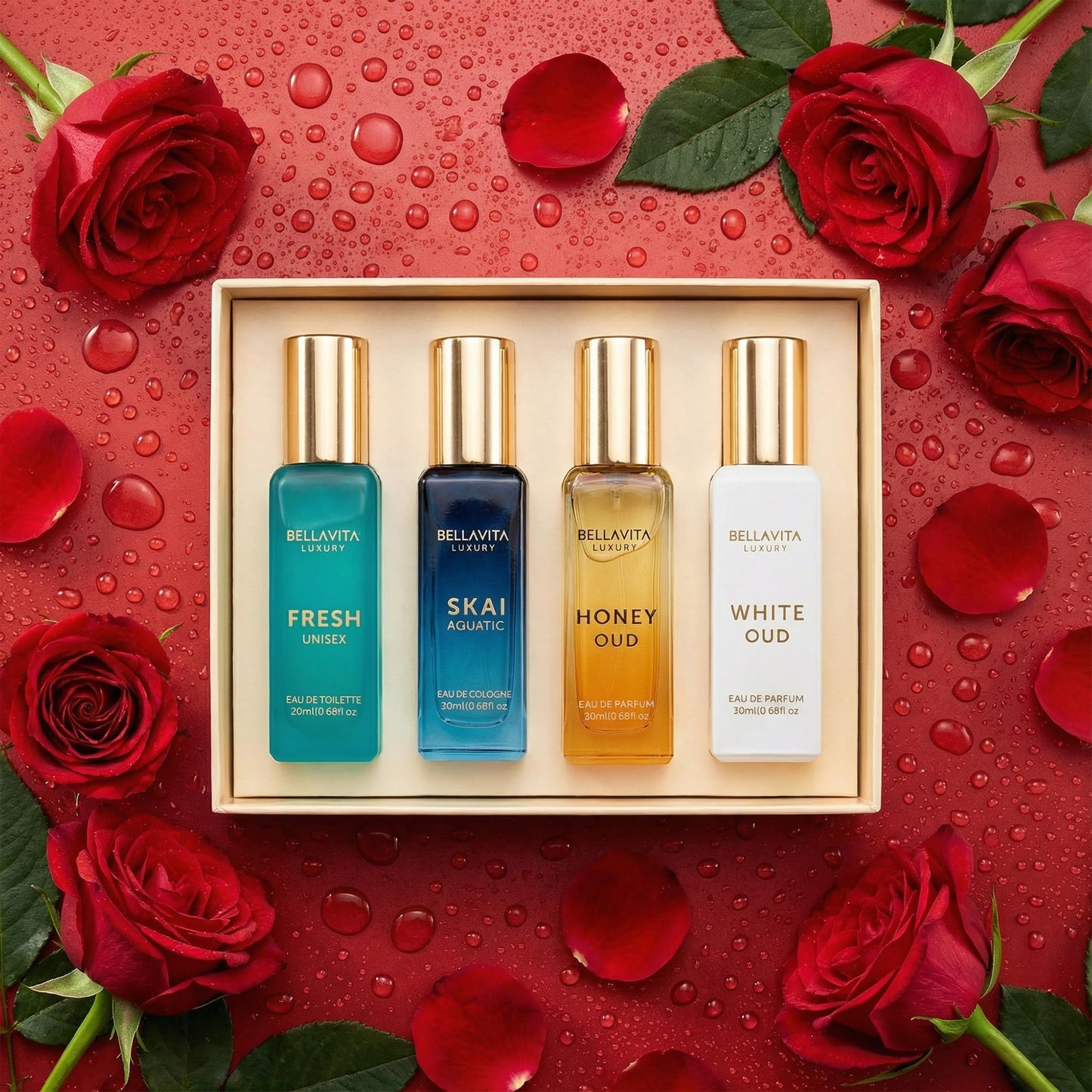 Bellavita Luxury Unisex Perfume Gift Set with Honey & White Oud, Skai, & Fresh | 80ml | Perfume for Men and Women | Honey, Artemisia Lemon, Bergamot Beauty and Personal Care Bella Vita Luxury
