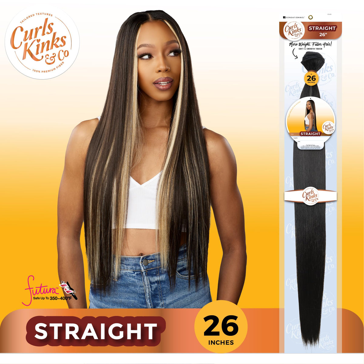 Sensationnel CKCO Synthetic Bundle-Straight,1 pack 26 inch, 30 LIGHTAUBURN