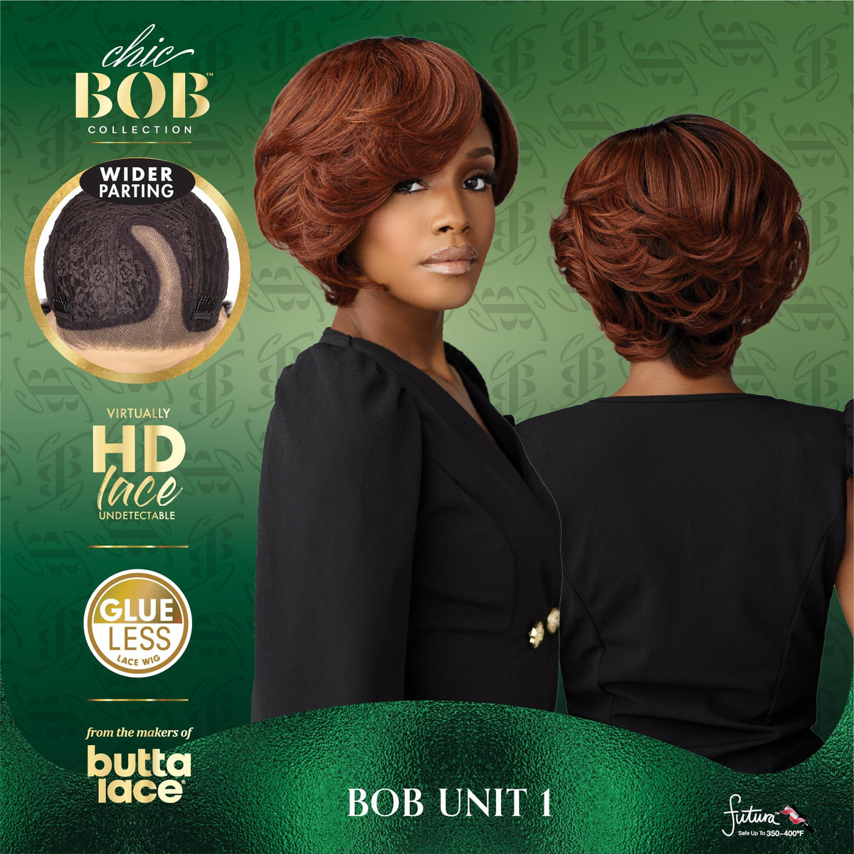 Sensationnel Chicbob Lace Frontwig-Bob Unit 1, 2 DARKBROWN