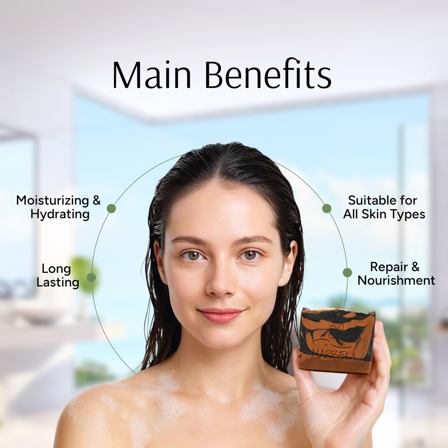 Marbela Cosmetics Pumpkin Spice Handmade Soap Bar - Made in USA, Vegan Friendly, Palm Oil Free, Natural Bar Soap - Gentle Face & Body Soap for Daily Beauty & Personal Care Marbela