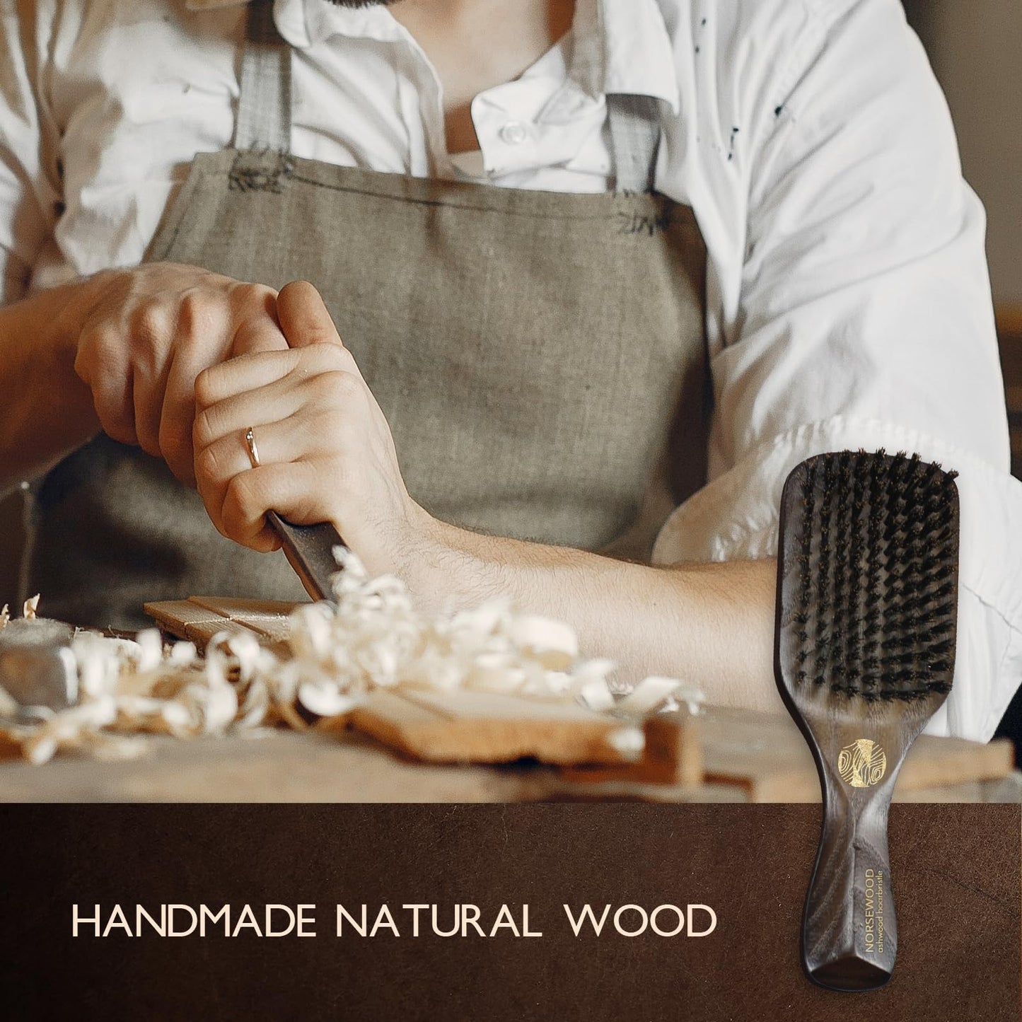 NORSEWOOD Boar Bristle Brush for Shine and Texture - Stiff Bristles for Medium Hair/Beards, Cleaning Brush Included Beauty & Personal Care Norsewood