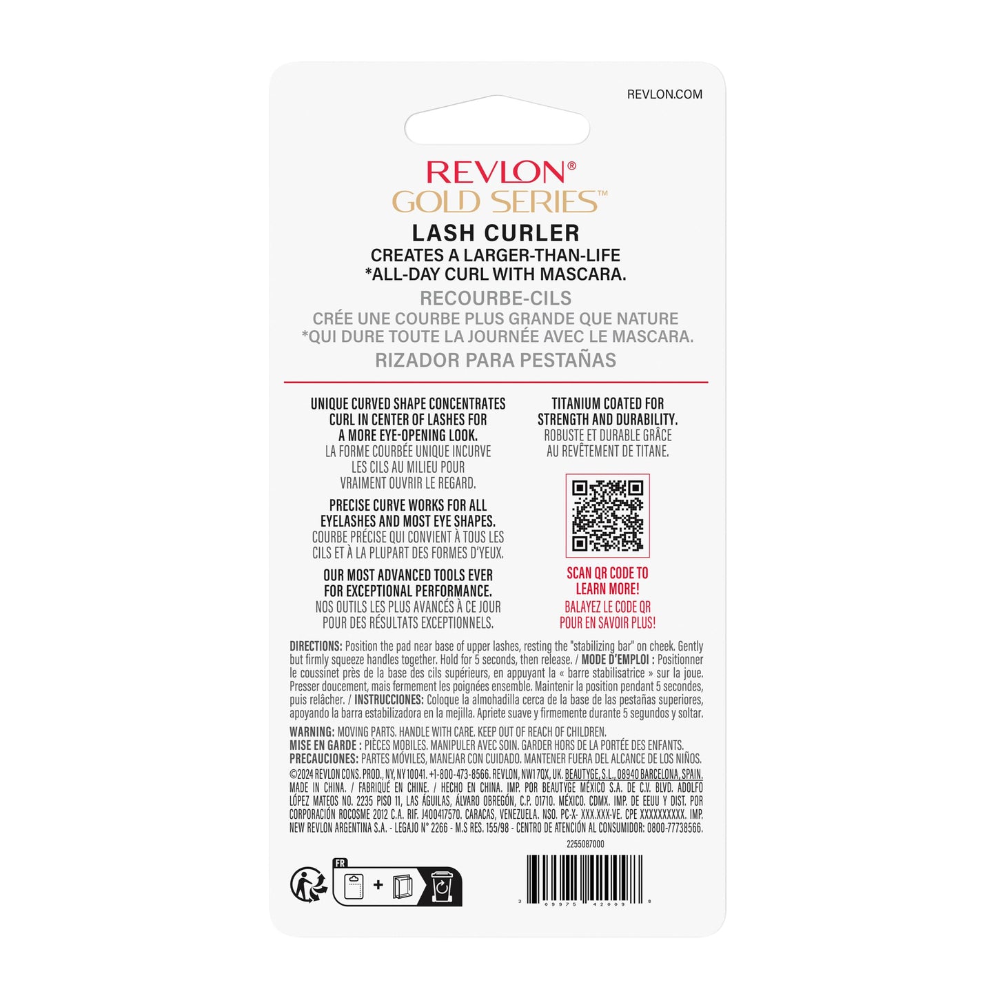 Revlon Gold Series Eye Lash Curler, Creates Open Eye Look, Easy to Use, Titanium-Coated for Durability, 1 Count Beauty & Personal Care REVLON