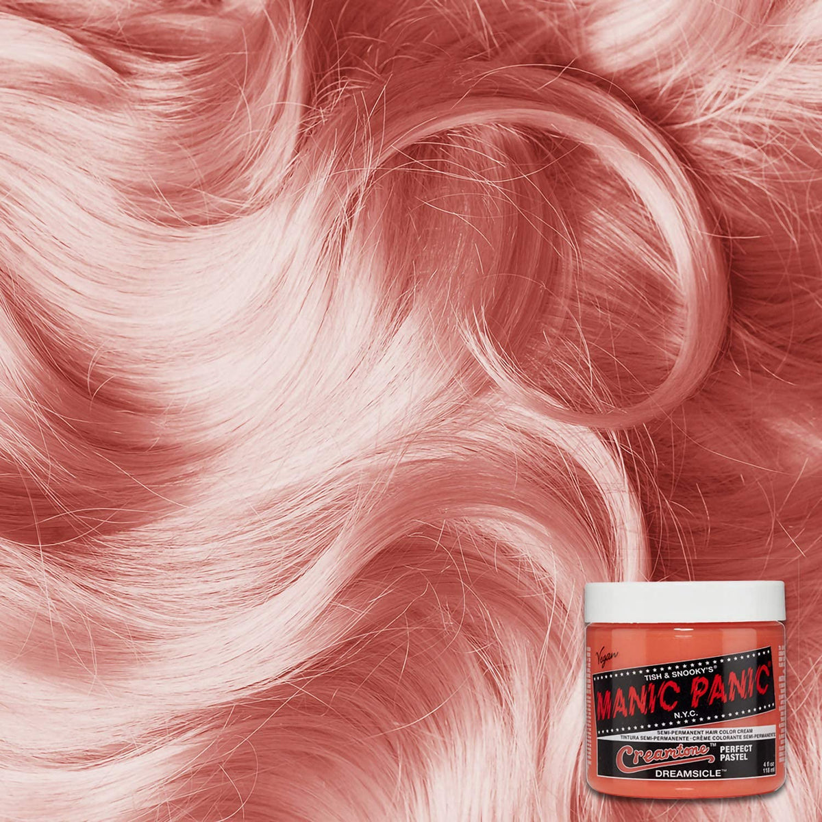 MANIC PANIC Creamtone Dreamsicle Semi Permanent Hair Color for Women & Men - Perfect Pastel Creamy Orange Hair Dye - Lasts 2-4 Weeks - Vegan Beauty & Personal Care MANIC PANIC