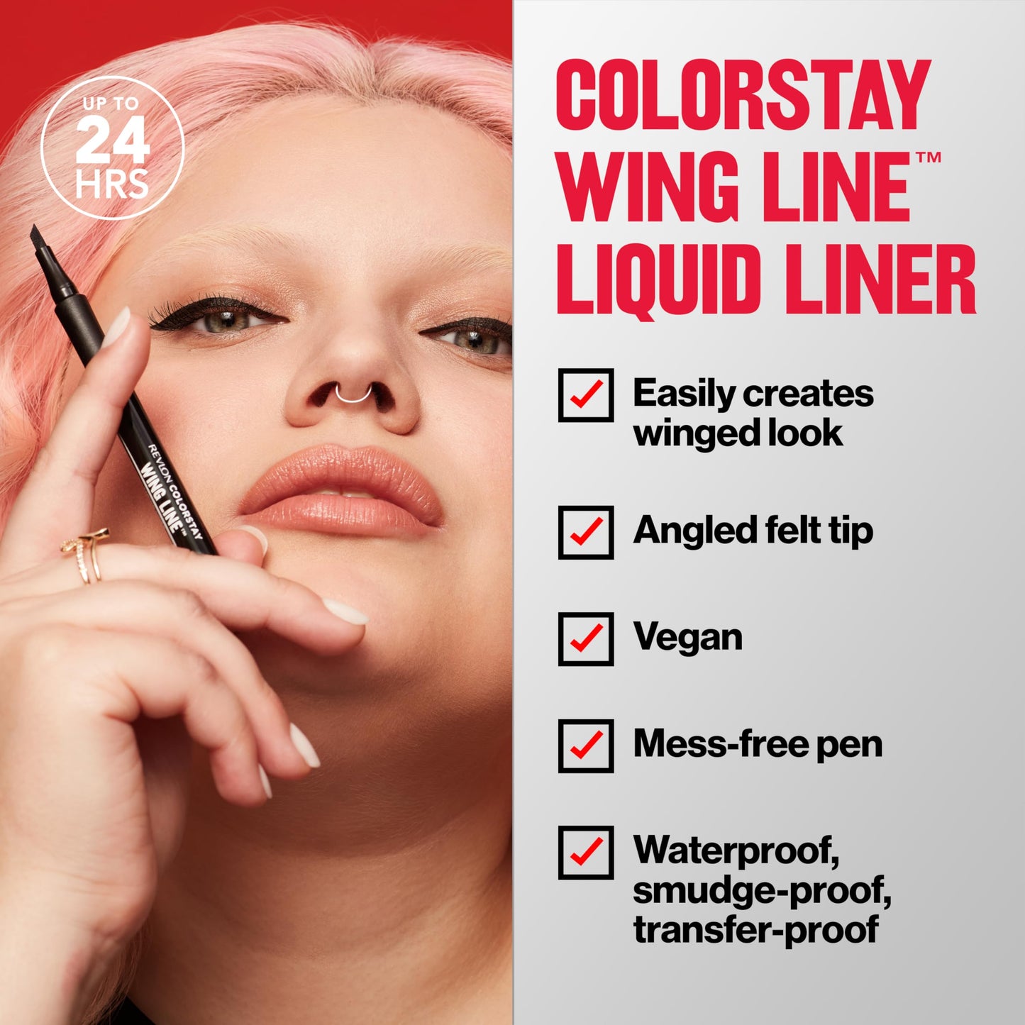 Revlon Liquid Eyeliner Pen, ColorStay Wing Line Eye Makeup, Waterproof, Smudge-proof, Stocking Stuffer for Her, Longwearing with Angled Felt Tip Beauty & Personal Care REVLON