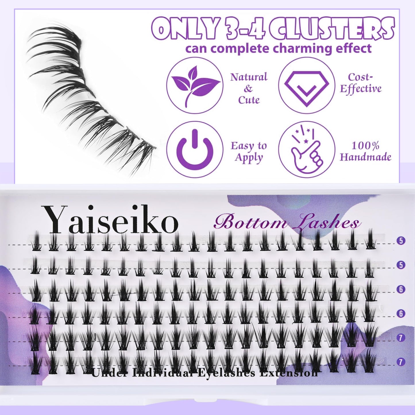 Bottom Lash Clusters DIY Lash Extension Lower Individual Lashes 120pcs Wispy Natural Look Lower Eyelash Clusters Short Individual Cluster Lashes Manga Beauty and Personal Care Yaiseiko