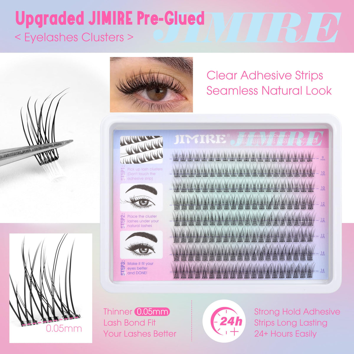JIMIRE HELLO BEAUTY Multipack High Drama 615 Eyelashes Manga Anime Lashes 5 Pairs Pack Beauty & Personal Care JIMIRE