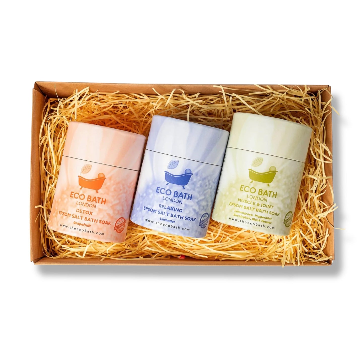 Eco Bath London Epsom Salt Gift Set - 3 x 8.8 oz (250 g) Premium Bath Salts Collection, Magnesium Bath Soak Sampler Made in UK, Relaxation Spa Gift Beauty and Personal Care Eco Bath London