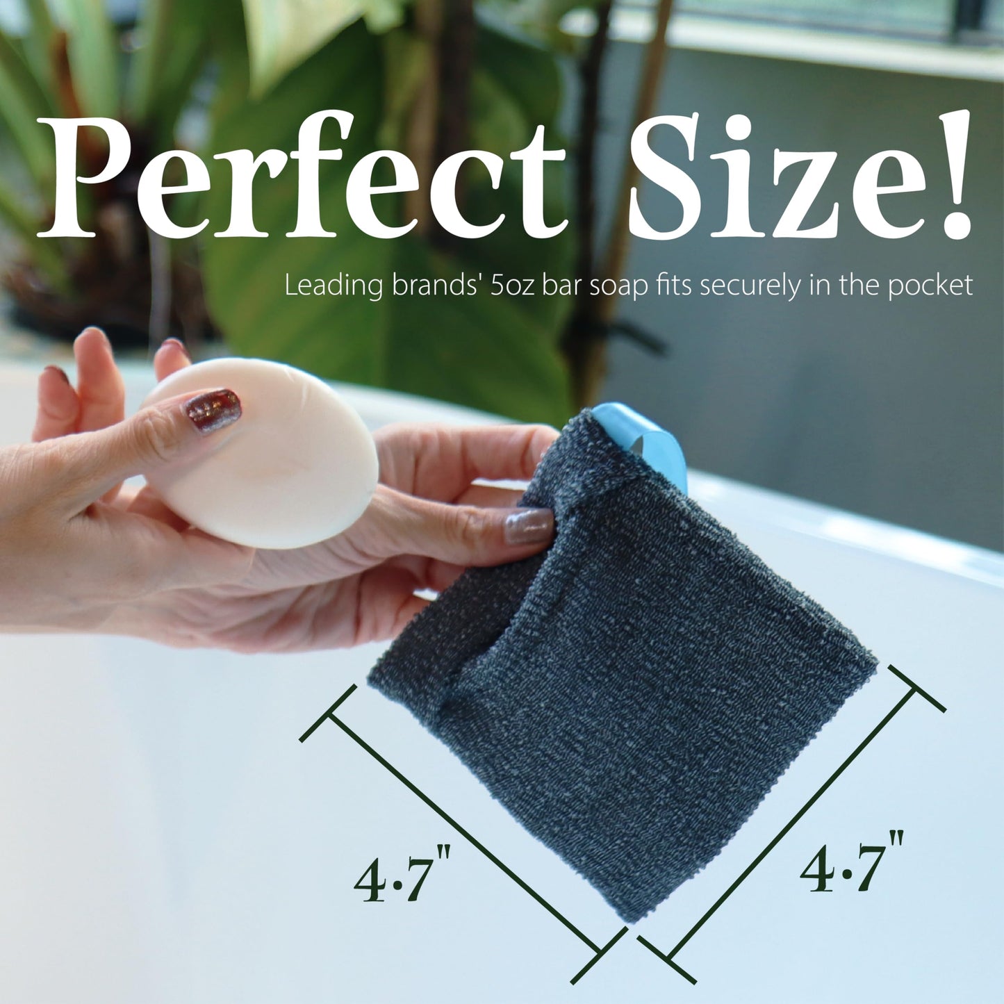 myHomeBody Soap Pocket Squares Exfoliating Pouch, Body Scrubber, Exfoliator Sponge for Bath or Shower, or Leftover Bits Saver, Graphite Gray, 3 Pack + Beauty and Personal Care myHomeBody