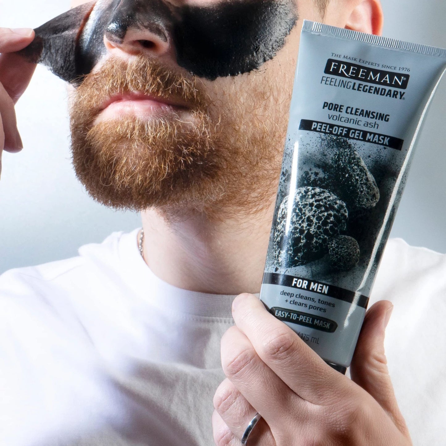 FREEMAN Pore Clearing Volcanic Ash Peel-Off Gel Facial Mask, Deep Cleansing, Removes Dirt From Pores, Not Over-Drying, Easy-to-use, For Men, 6 Beauty & Personal Care Freeman
