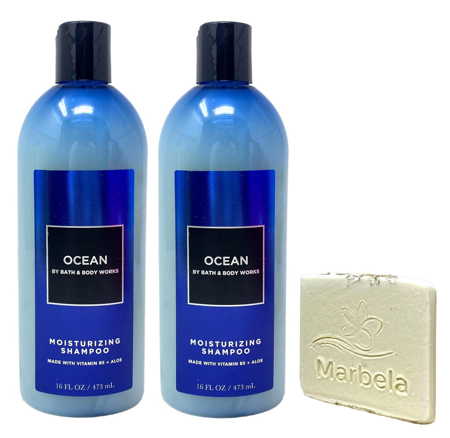Bath & Body Works Men's Collection Ocean 2 Pack Moisturizing Shampoo Bundle with a Natural Oats Sample Soap Beauty & Personal Care Bath & Body Works
