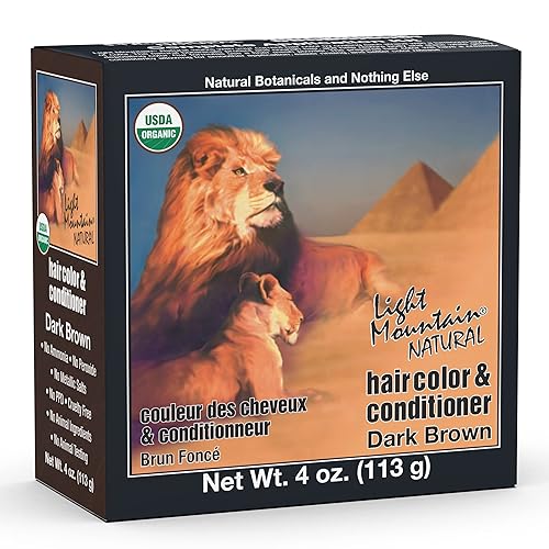 Light Mountain Henna Hair Color & Conditioner - Dark Brown Hair Dye for Men/Women, Organic Henna Leaf Powder and Botanicals, Chemical-Free Beauty & Personal Care LIGHT MOUNTAIN