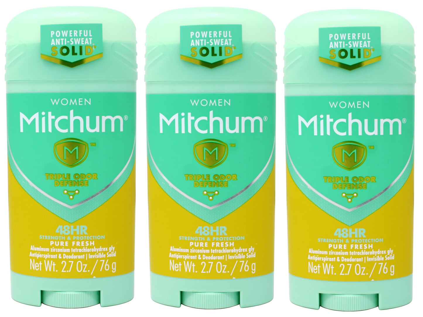 Mitchum Women Triple Odor Defense Invisible Solid 48HR Antiperspirant & Deodorant, Pure Fresh, 2.7 OZ - 3 Pack Beauty and Personal Care Mitchum